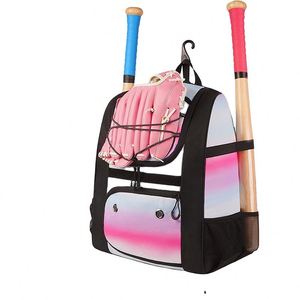 Sac à dos de baseball BSCI avec support externe pour casque, sac à dos de softball, kit de baseball personnalisé, sacs à roulettes pour bâtons de baseball - Product Image 1