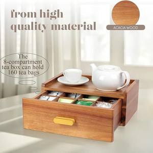 Organizador de Bolsitas de Té de Madera de Acacia Personalizado, Organizadores de Té y Caja de Almacenamiento, Caja de Té para Guardar Bolsitas de Té, Cajón de Almacenamiento, Soporte para Bolsitas de Té - Product Image 5