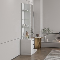 Commode à tiroirs blanche avec miroir de coiffeuse, design minimaliste, commode de chambre à coucher, vente chaude
