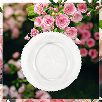 Vaisselle en verre transparent écologique en gros avec bord doré en forme de fleur, bord irrégulier pour les fêtes de mariage