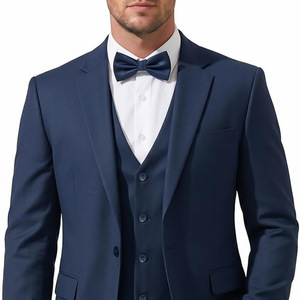Completo da Uomo Elegante Britannico a Prezzo all'Ingrosso, Set 3 Pezzi Tinta Unita, Design Traspirante e Anti-sbiadimento - Product Image 2