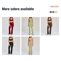Ensembles de leggings personnalisés pour femmes grandes tailles – Tenue de sport moulante deux pièces avec soutien-gorge de sport et pantalon évasé