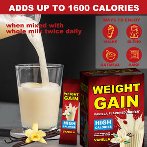 Proteína en polvo Nutrición alta en calorías Batido Sabor a vainilla Ganador de peso Suplemento de proteína en polvo con vitaminas y minerales - Product Image 3