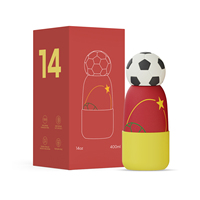 Bouteilles d'eau isothermes pour enfants Hong Ling anti-fuite en acier inoxydable 304, 14 oz, gourdes métalliques à double paroi avec manchon en silicone