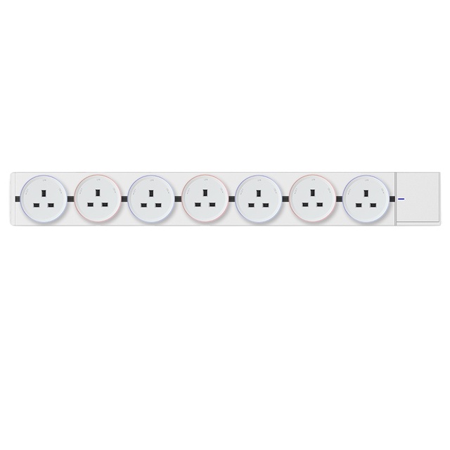 White Q3 Series Wall Mounted Surface Easy Install Multi Functional Modular Removable Power Track Socket
