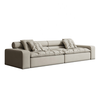 Zayshine Italienisches Minimalistisches Luxus-Leder-Wohnzimmer-Set Sofa 3-Sitzer Modulares Feder-Sofa für Villa, Apartment, Büro Designer-Sofa
