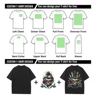 T-shirt Personnalisé pour Homme Style Anime Vintage en Coton Unisexe Impression Numérique Rétro 3D Noir Délavé Grande Taille