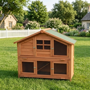 Casa para Mascotas de Madera de Abeto Ecológica y de Lujo SDR038 para Animales Grandes - Product Image 1