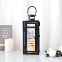 Vente en gros de lanterne de cimetière noire lanterne commémorative en métal pour cimetière et décoration funéraire