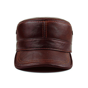 Mũ Da H557 Phong Cách Quân Đội Mũ Da Bò Ấm Áp Ngoài Trời Cho Nam Mũ Da Thật Mũ Tài Xế Xe Tải Mũ Da - Product Image 3