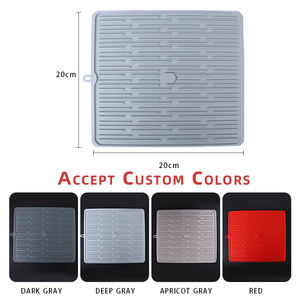Custom Square 40*40cm Anti-Rutsch-Küchen wäsche Abtropffläche Dry Rack Pad Waschbecken Protector Zusammen klappbare Silikon-Geschirr trocknungs matten - Product Image 2