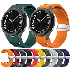 Eraysun rapido adattamento morbido cinturino magnetico in Silicone per Samsung <span class=keywords><strong>Galaxy</strong></span> Watch 6 classico 47mm 43mm 6/5/4 senza spazi vuoti braccialetto sportivo - Product Image 2