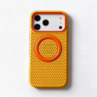 Coque de téléphone magnétique alvéolée avec anneau magnétique revêtu et boutons métalliques indépendants pour iPhone 17 18 Pro Max