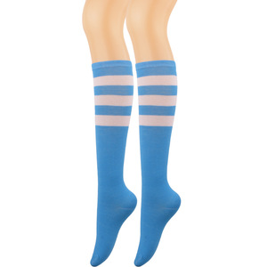 6 paires de chaussettes néon mi-hautes 100% coton tricotées extensibles pour femmes et hommes, pour le <span class=keywords><strong>roller</strong></span>, le football, le softball et les sports d'équipe - Product Image 3