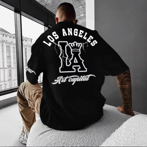 T-shirt pour homme Los Angeles Art Capital, manches courtes, coupe classique, 100% coton, jersey respirant, imprimé - Product Image 1