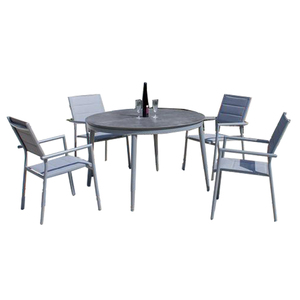 Juego de mesa de comedor de ratán para jardín al aire libre de lujo cómodo moderno para 6 personas con sillas económicas - Product Image 6