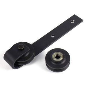 Kit de Ruedas para Puerta Corredera Moderna WEKIS, con Acero al Carbono y Latón, Capacidad de 250 lb, Acabado Negro, para Herrajes de Graneros y Armarios - Product Image 4