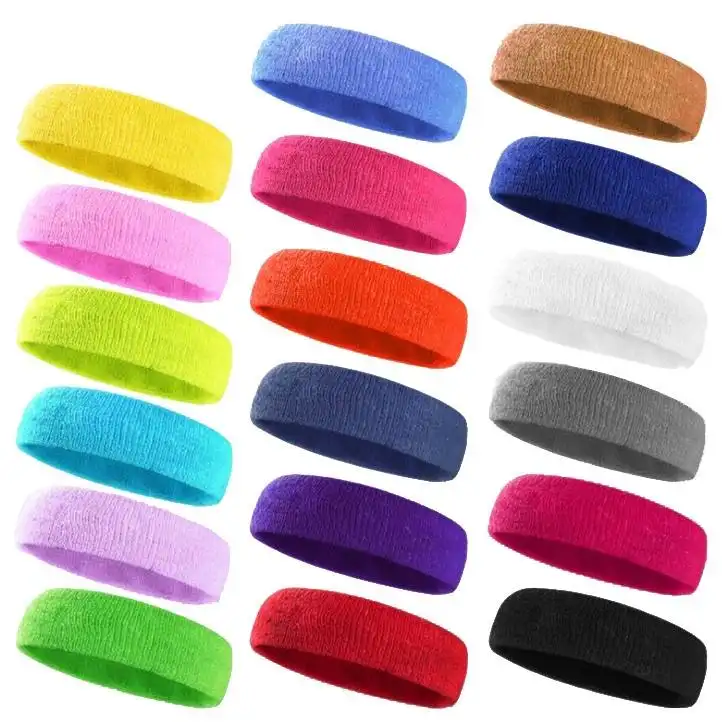 Độ đàn hồi cao thể thao sweatbands bông sọc thể thao bóng rổ đầy màu sắc cầu vồng Headband