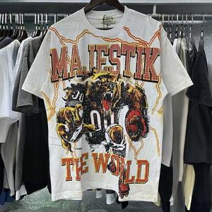 Fast Shipping Print on Demand Custom Logo T-Shirt Men Design 100% Cotton Tshirt Designer Shirt Oversized Y2K Graphic T Shirt - Product Image 3