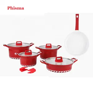 2024 Phisma la migliore vendita cucina granito alluminio pentole Set 11 pz alluminio padelle Set pentole