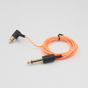 Clip de Clip para máquina de tatuaje, suministro de alimentación para máquina de tatuaje, de Gel de sílice suave, chapado en oro, macho a ángulo de 90 grados, RCA - Product Image 6