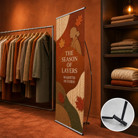 Supporto per Banner a L con Stampa Logo Personalizzata, Prova Digitale in 24h, DDP USA