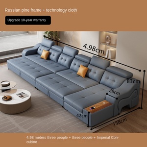 Sofá Cama Modular Moderno, Creativo, Multifuncional, de Tela, <span class=keywords><strong>con</strong></span> Almacenamiento, de Doble Uso, <span class=keywords><strong>con</strong></span> Estructura de Madera, de 3 Plazas, para Sala de Estar - Product Image 6