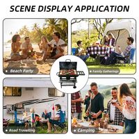 590 pieds carrés Barbecue au charbon de bois avec zone de cuisson grillagée, grills au charbon de bois en forme de baril avec table latérale pour l'extérieur, la cour, la terrasse et les fêtes