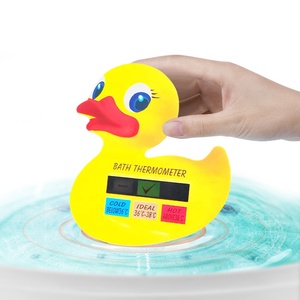 Termômetro do banho do bebê do cartão do termômetro do cristal líquido digital Termômetro do chuveiro do pato para crianças - Product Image 1