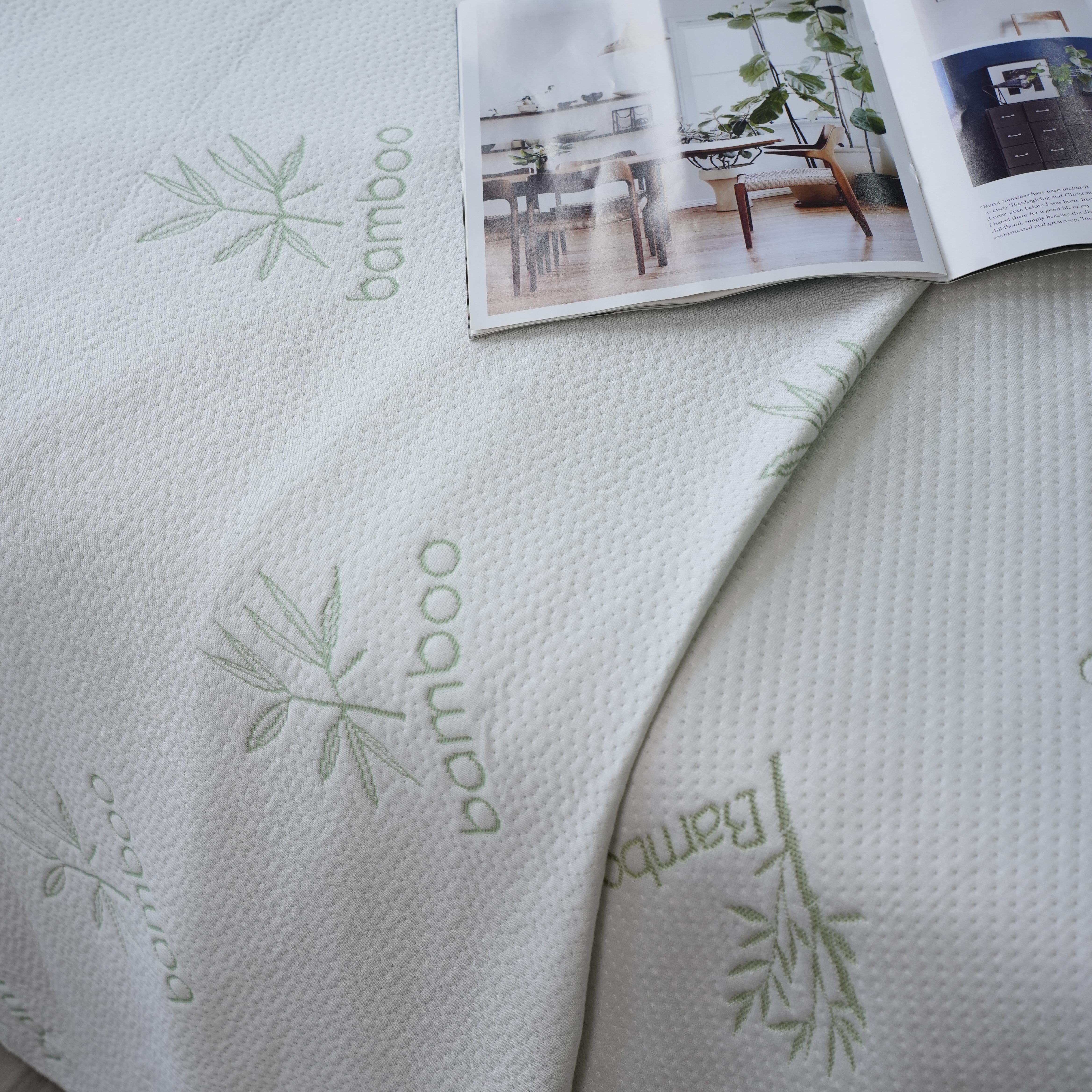 Good Quality Bamboo Breathable Mattress Fabrics Eco-friendly Custom Logo Bamboo Pattern Fabric
