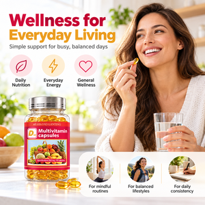 Capsules de multivitamines dorées personnalisables avec vitamine D3 pour femmes et hommes, complément alimentaire pour le bien-être quotidien - Product Image 6