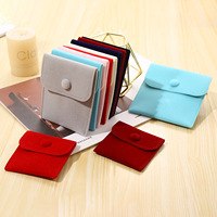 Pochette à rabat personnalisable en velours double, plusieurs couleurs, pour bijoux, colliers et bagues