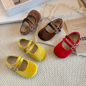 Chaussures coréennes pour filles 2026 Printemps Automne Ballerines Princesse à strass Semelle souple - Product Image 1