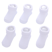 Chaussettes en coton pour nouveau-né, couleur blanc uni