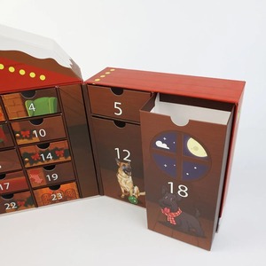 House Shaped Christmas Advent Calendar <b>Box</b> 24 Days Countdown Gift <b>Box</b> <b>Empty</b> Rigid Paper Calendar <b>Box</b> For Kids <b>Chocolate</b> Candy Ho - Product Image 6