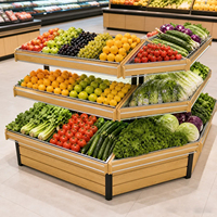 Opvouwbare, draagbare, houten marktkraam voor vers fruit en groenten, Boxue Custom Modular Fresh Produce Display Table, geschikt voor supermarkten