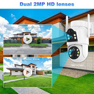 4MP icsee Wifi ống kính kép ngoài trời pin năng lượng mặt trời không dây hai chiều âm thanh PTZ an ninh CCTV IP <span class=keywords><strong>Camera</strong></span> với đầy đủ màu sắc tầm nhìn ban đêm - Product Image 5