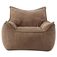 Fauteuil de sol ergonomique moderne en coton et lin, en forme de larme, inclinable, ultra-doux, réglable, pour balcon, chaise longue paresseuse individuelle