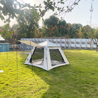 Tenda Camping 2 Pintu 2 Jendela Tinggi dari Lantai ke Langit-langit Tahan Air Perlindungan UV Tempat Berlindung Glamping Luar Ruangan Pemasangan Instan