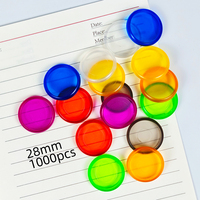 Disques en plastique RINGNOTE 28 mm (1,1 pouce) – Lot de 1000 – Transparent et multicolore – Pour carnets et agendas à reliure disque