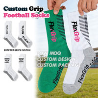 Chaussettes de football FlexGrip de haute qualité avec logo jacquard personnalisé, antidérapantes, pour le sport, le football, la gym, chaussettes de sport à grip.