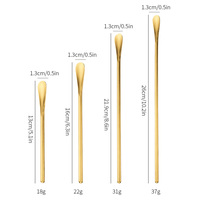 Accessoires de barre cuillère à mélanger à cocktail en métal coloré en acier inoxydable 18/10