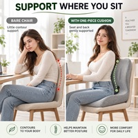 Ensemble de coussins ergonomiques en mousse à mémoire de forme pour siège et dossier avec soutien lombaire pour chaises de bureau et usage domestique