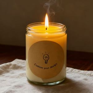 Autocollants personnalisés modernes et simples en vinyle PVC noir/transparent, imperméables, thermosensibles, pour bougies, avec logo de marque estampé à chaud, pour artisanat - Product Image 4