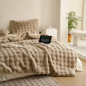 Manta de Pelo Sintético Grueso, Ultra Suave, de Poliéster Afelpado, Reversible, Tejida, para Cama, Sofá y Hogar - Product Image 4
