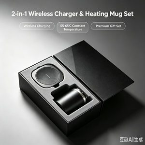 El Mejor Set de Regalo 2026: Taza Inteligente de Acero Inoxidable 2 en 1 con Calentador y Cargador Inalámbrico de 15W, Regalo Promocional OEM, Gadget Tecnológico - Product Image 4