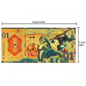 Carte PVC Aventure <span class=keywords><strong>Pirate</strong></span> avec feuille d'or 24K, Souvenir Anime, Collection <span class=keywords><strong>de</strong></span> billets <span class=keywords><strong>de</strong></span> banque étanches - Product Image 3