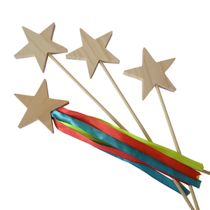 <span class=keywords><strong>Baguette</strong></span> magique étoile en <span class=keywords><strong>bois</strong></span> de pin naturel inachevé pour enfants, accessoires de fée, artisanat artistique, bâton de princesse, Noël - Product Image 5
