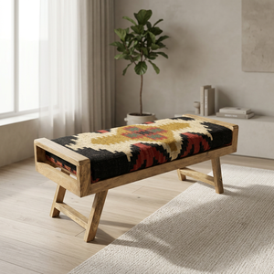 Alfombra Kilim de Yute y Lana Tejida a Mano, Ecológica, con Patrón Geométrico Tradicional, para Entrada, Dormitorio, Pasillo, Sala de Estar, Apartamento - Product Image 4