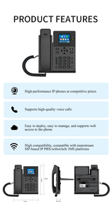 Teléfono IP SIP de Alta Calidad KS31, 2 Cuentas SIP, Pantalla a Color de 2.4 Pulgadas, Voz HD, Compatible con <span class=keywords><strong>SMS</strong></span>, Teléfono VoIP de Escritorio para Negocios, Precio al por Mayor - Product Image 3